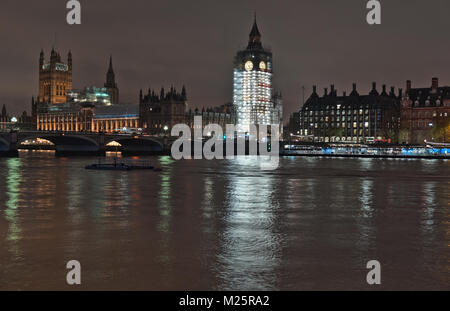 Westminster at dusk in December 2017. London, England, UK Stock Photo