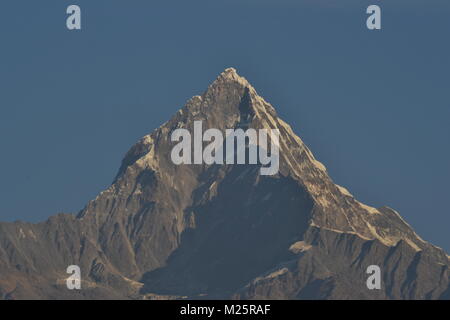 Machhapuchhre Mountain, Annapurna Range, Pokhara, Nepal Stock Photo