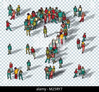 People big group question symbol isolate. Stock Vector