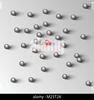 Grey figures and a red one, vector Stock Vector