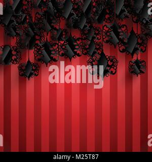 Christals hanging on a red background Stock Vector