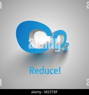 3D "CO2" vector text Stock Vector