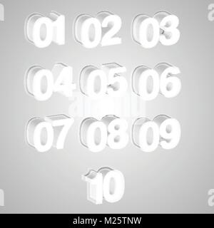 3D numbers, vector Stock Vector