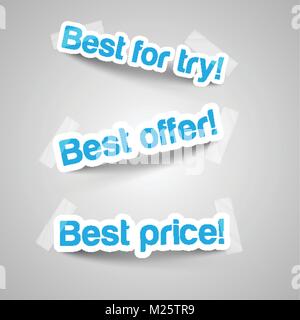 Realistic design elements stickers Stock Vector