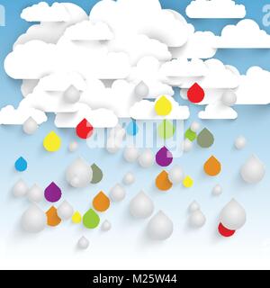 Colorful rain from clouds Stock Vector