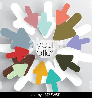Colorful vintage arrows shows your text Stock Vector
