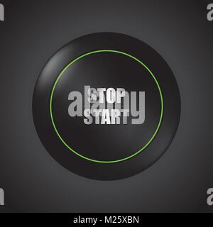special stop-start engine button Stock Vector