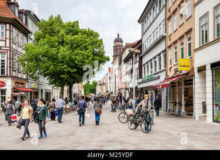 Weender Strasse pedestrian area in Old Town of Gottingen, Lower Saxony, Germany Stock Photo