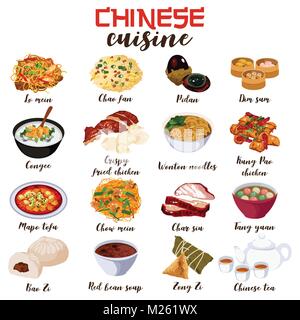 A vector illustration of Chinese Food Cuisine Stock Vector