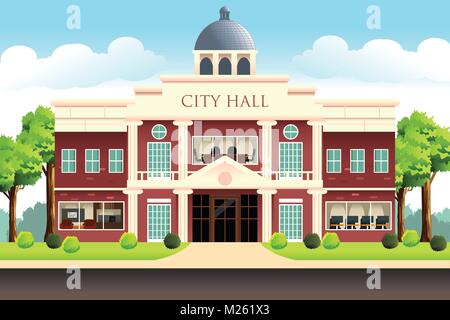 A vector illustration of City Hall Building Stock Vector