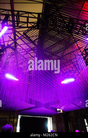 Aether light installation by Architecture Social Club in King's Cross at Lumiere London, UK Stock Photo