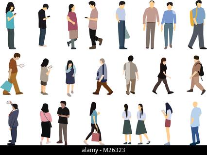 Set of people in simple flat cartoon vector art design Stock Vector