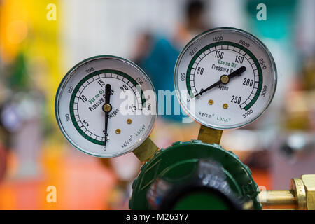 Air regulator for wellding process ; close up Stock Photo