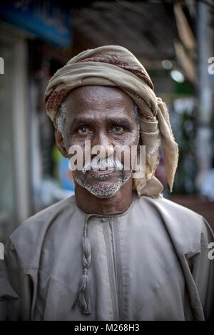 Portrait of a Muslim Arab man. Elder Middle East people. Traditional dress. Stock Photo