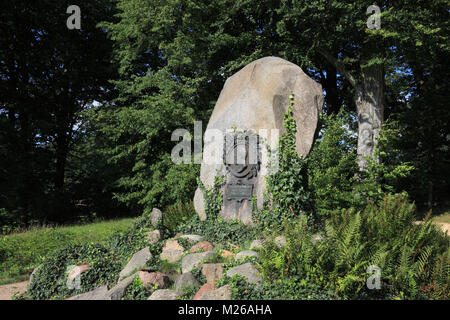 The pückler stone on the Polish side of the Prince Pückler Park, Bad Muskau, Landkreis Görlitz, Germany, Poland, Der Pücklerstein auf der polnischen S Stock Photo