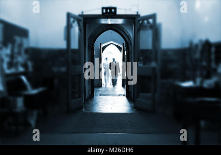 Father and Bride Walk In Stock Photo