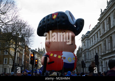 Lord Mayor of London, plastic balloon, Whitehall, London, UK. London New Years Day Parade. Visit London. Stock Photo