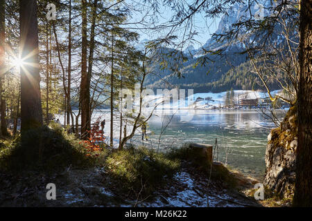 Hintersee bei Ramsau im Winter Stock Photo