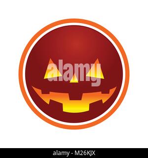 Evil Jack O Lantern Circle Symbol Vector Graphic Design Stock Vector