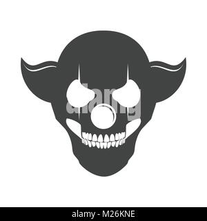 Clowny Skull Head Logo Symbol Vector Graphic Design Stock Vector