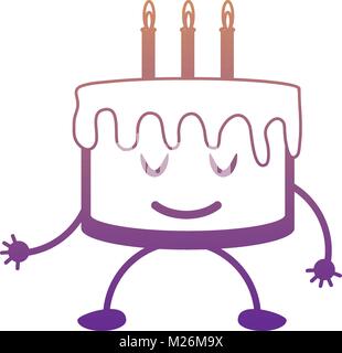 kawaii birthday cake icon Stock Vector