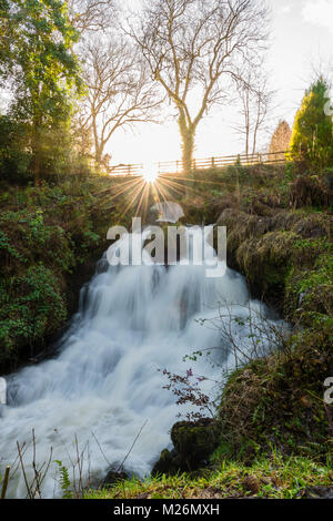 Waterfall in Rouken Glen Park Stock Photo