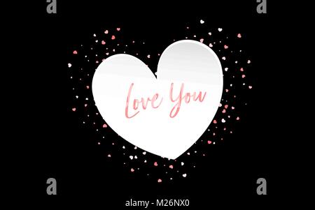 Pink paper Valentines day confetti Stock Vector