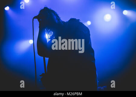 The American singer, songwriter and musician Julian Casablancas performs a live concert with his band The Voidz at VEGA in Copenhagen. Casablancas is also known as the lead vocalist of the rock band The Strokes. Denmark, 16/12 2014. Stock Photo