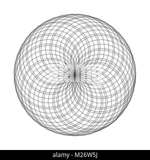 Spirograph element vector illustration on white background. Abstract symbol. Stock Vector