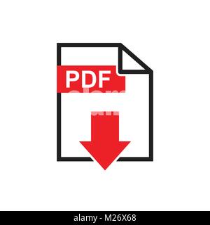 PDF download vector icon. Simple flat pictogram for business, marketing, internet concept. Vector illustration on white background. Stock Vector