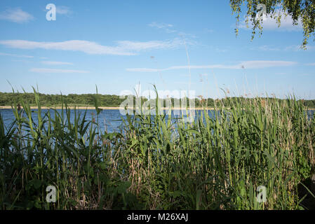 View to river Havel from the old quarter of the Werder, a town just west of Potsdam and Berlin in Germany. Stock Photo