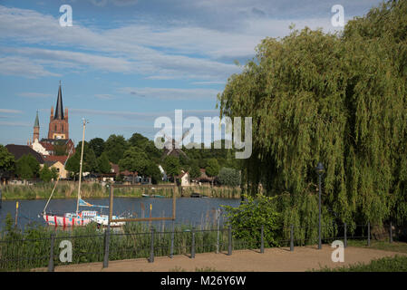 The old quarter of the Werder, a town just west of Potsdam and Berlin in Germany. The town was founded on an island in the river Havel and that is, wh Stock Photo