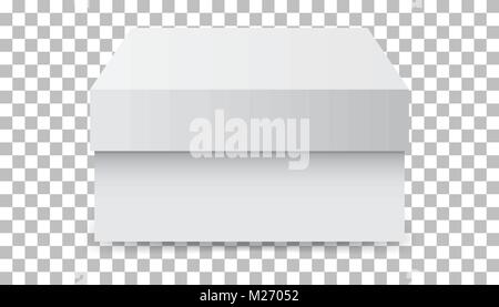 White cardboard package box. Vector illustration isolated on isolated background. Stock Vector