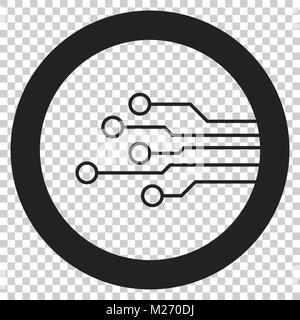 Circuit board icon. Technology scheme symbol flat vector illustration on isolated background. Stock Vector