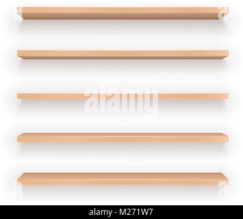 Set of Wood Shelves Stock Vector