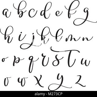 Brushpen Alphabet. Modern Calligraphy Handwritten Letters Vector ...