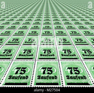 Inflation stamps German empire Stock Photo