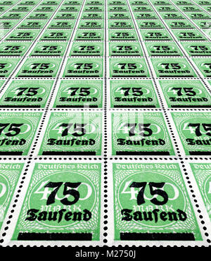 Inflation stamps German empire Stock Photo