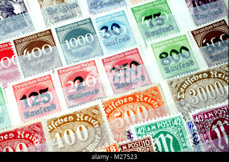 Inflation stamps, German Empire Stock Photo