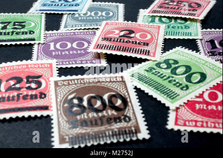 Inflation stamps, German Empire Stock Photo