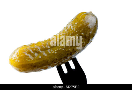 Cucumber on a fork Stock Photo