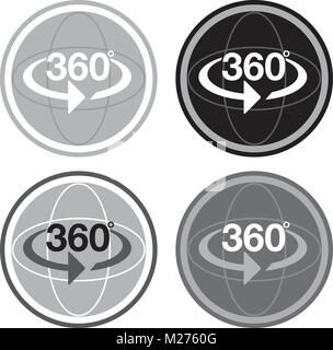 360 degree spherical photography icon Stock Vector