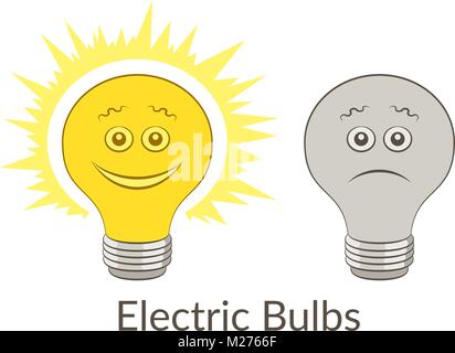 Light Bulbs, Glowing and Dark Stock Vector