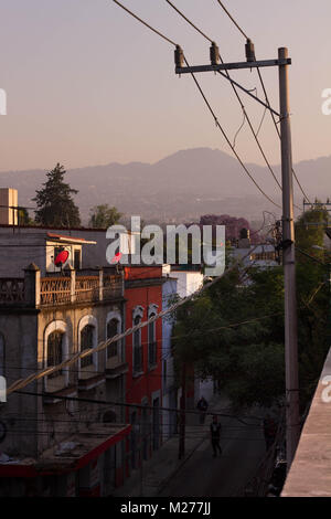 Beautiful shot of Tlalpan's downtown in Mexico City. Stock Photo