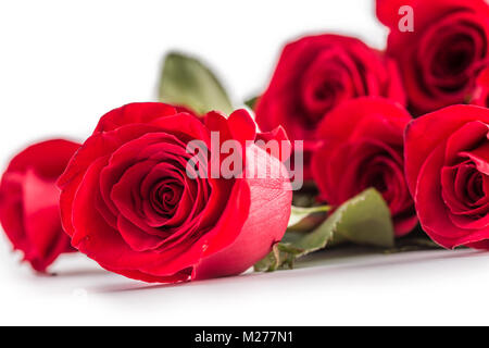 Red roses. Bouquet of red roses isolated on white. Stock Photo