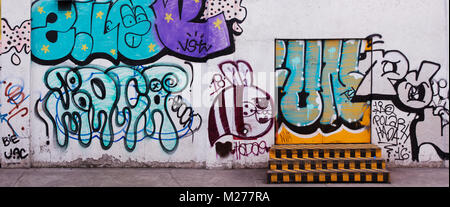 Graffiti Panorama in the streets of Mexico City Stock Photo