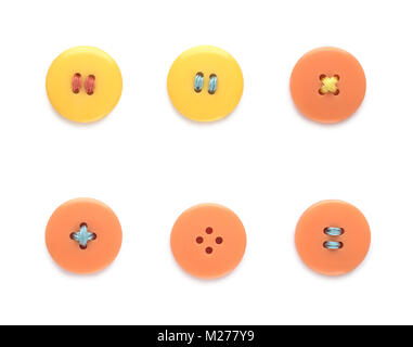 Yellow and orange buttons isolated on white background Stock Photo