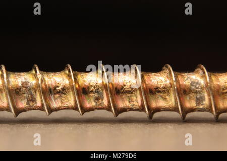 Close up shot of a metal cross head screw Stock Photo