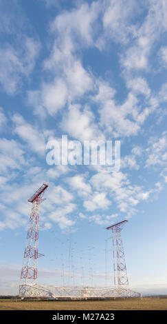 transmitter Sender Moosbrunn of Österreichische Rundfunksender (Austrian Broadcasting Services), Drehstandantenne, 360° drehbar für weltweite Kurzwell Stock Photo