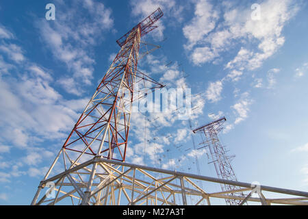 transmitter Sender Moosbrunn of Österreichische Rundfunksender (Austrian Broadcasting Services), Drehstandantenne, 360° drehbar für weltweite Kurzwell Stock Photo